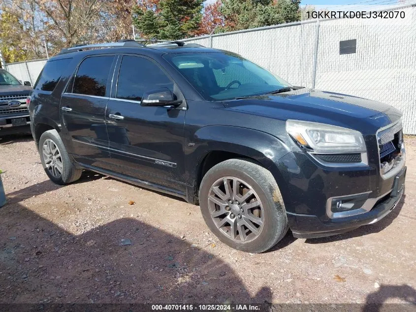 2014 GMC Acadia Denali VIN: 1GKKRTKD0EJ342070 Lot: 40701415