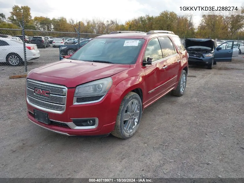 1GKKVTKD3EJ288274 2014 GMC Acadia Denali