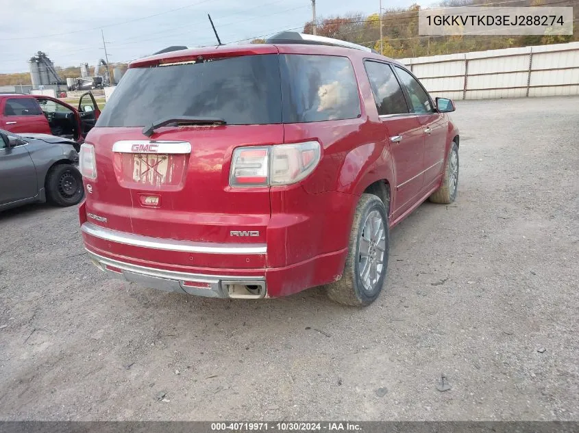 1GKKVTKD3EJ288274 2014 GMC Acadia Denali