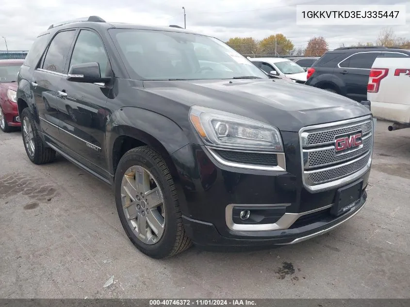 2014 GMC Acadia Denali VIN: 1GKKVTKD3EJ335447 Lot: 40746372