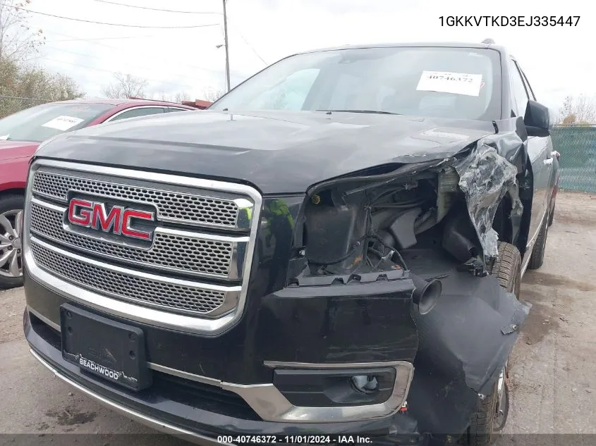 2014 GMC Acadia Denali VIN: 1GKKVTKD3EJ335447 Lot: 40746372