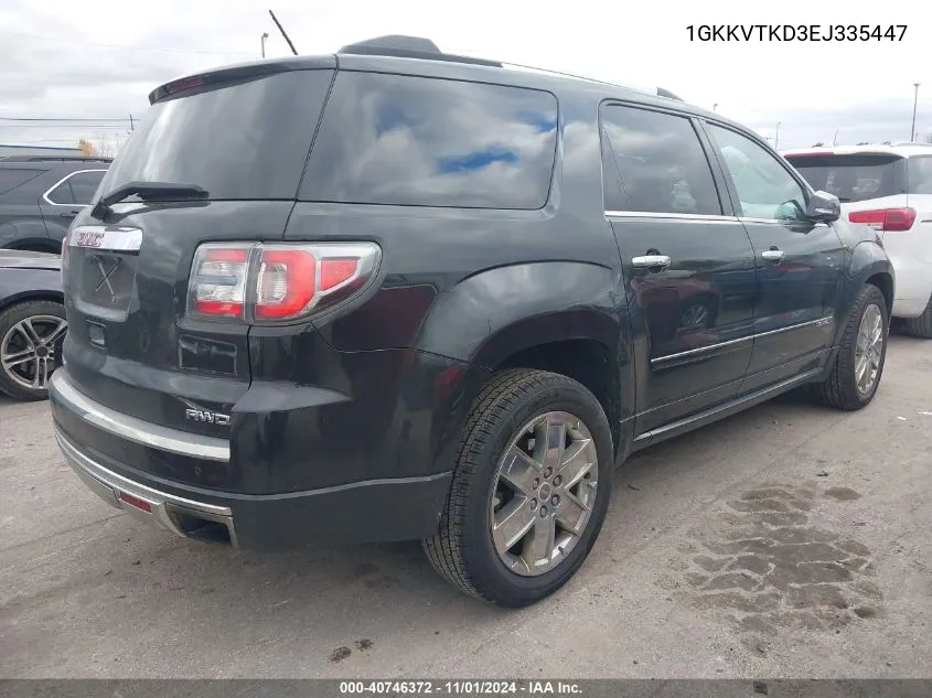 2014 GMC Acadia Denali VIN: 1GKKVTKD3EJ335447 Lot: 40746372