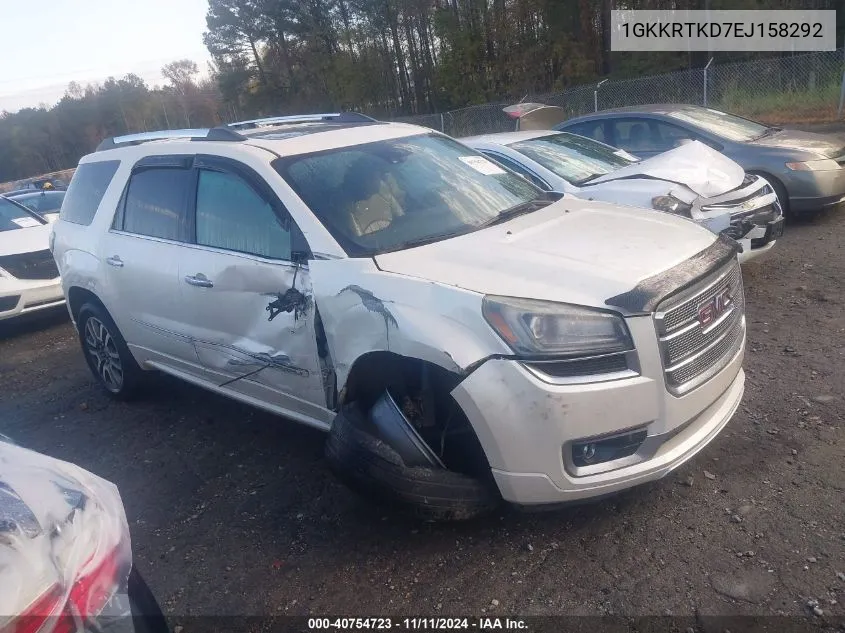 2014 GMC Acadia Denali VIN: 1GKKRTKD7EJ158292 Lot: 40754723