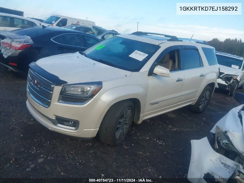 2014 GMC Acadia Denali VIN: 1GKKRTKD7EJ158292 Lot: 40754723