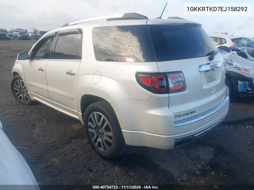 2014 GMC Acadia Denali VIN: 1GKKRTKD7EJ158292 Lot: 40754723