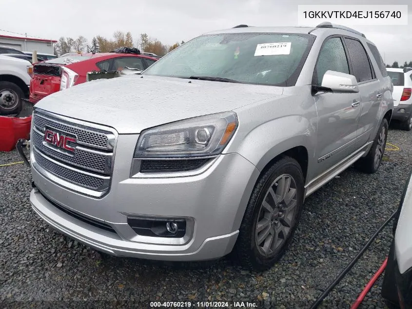 2014 GMC Acadia Denali VIN: 1GKKVTKD4EJ156740 Lot: 40760219