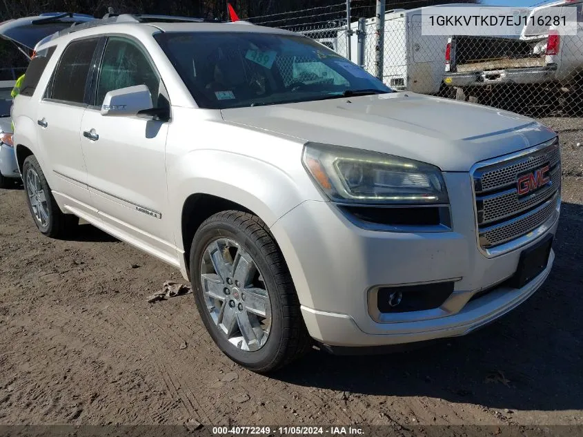 2014 GMC Acadia Denali VIN: 1GKKVTKD7EJ116281 Lot: 40772249