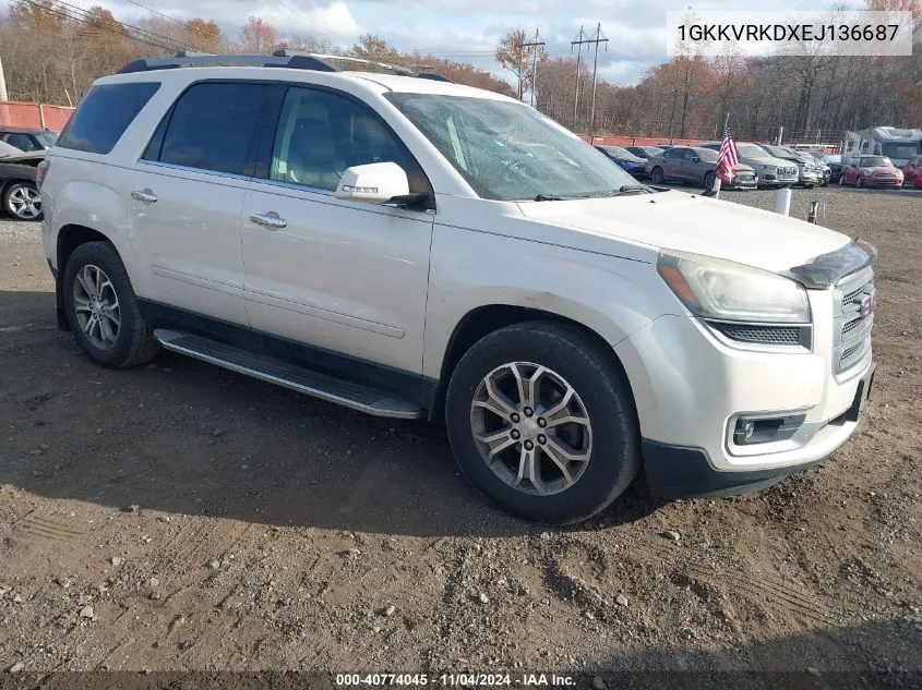 2014 GMC Acadia Slt-1 VIN: 1GKKVRKDXEJ136687 Lot: 40774045