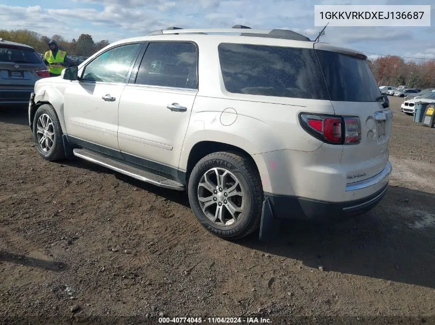 2014 GMC Acadia Slt-1 VIN: 1GKKVRKDXEJ136687 Lot: 40774045