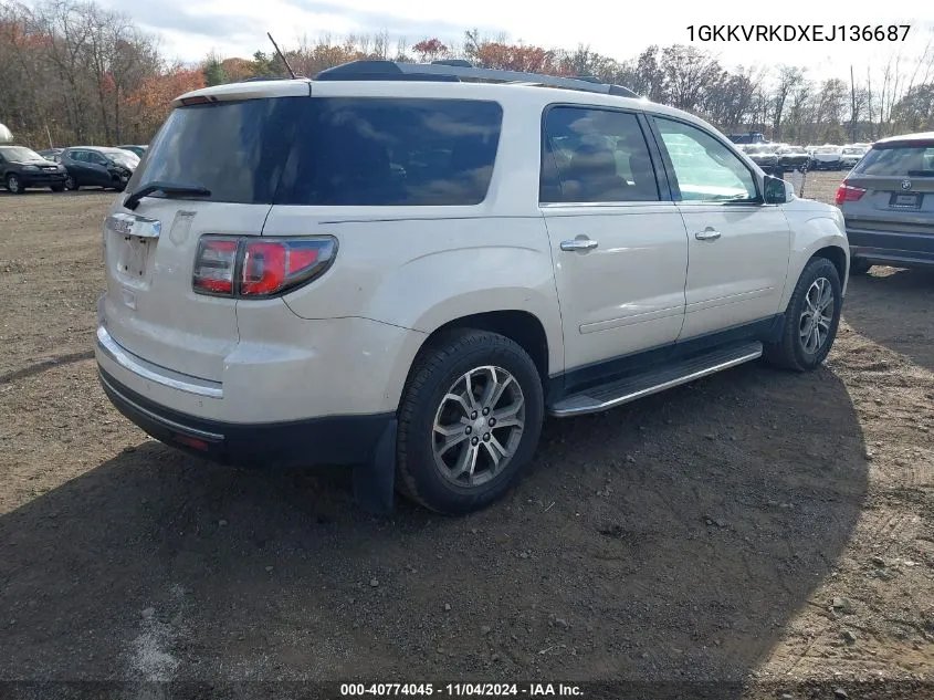 2014 GMC Acadia Slt-1 VIN: 1GKKVRKDXEJ136687 Lot: 40774045