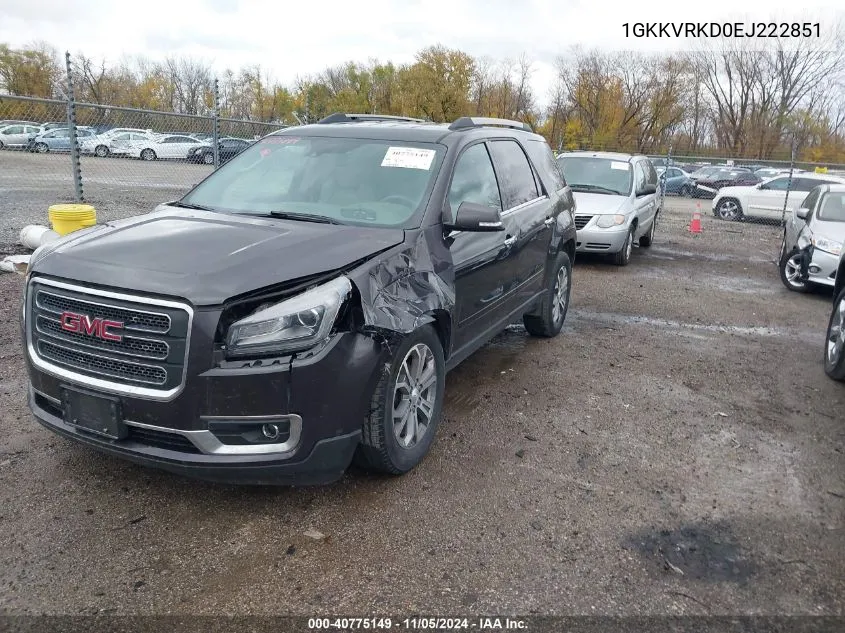 2014 GMC Acadia Slt-1 VIN: 1GKKVRKD0EJ222851 Lot: 40775149