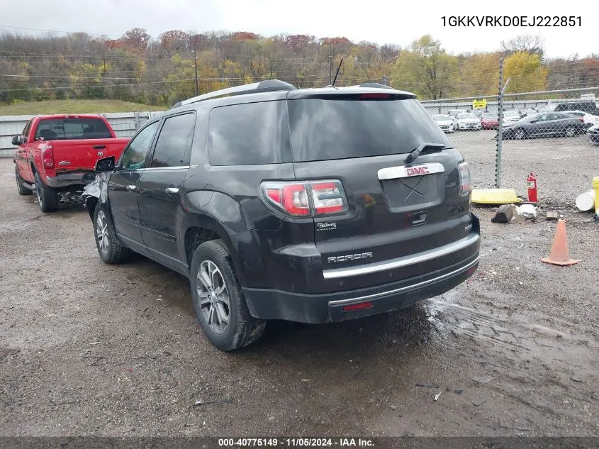 2014 GMC Acadia Slt-1 VIN: 1GKKVRKD0EJ222851 Lot: 40775149