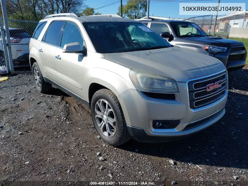 2014 GMC Acadia Slt-1 VIN: 1GKKRRKD3EJ104992 Lot: 40812497