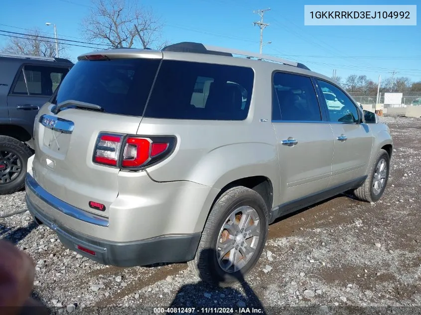 2014 GMC Acadia Slt-1 VIN: 1GKKRRKD3EJ104992 Lot: 40812497