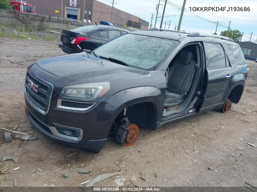 2015 GMC Acadia Sle-2 VIN: 1GKKRPKD4FJ193686 Lot: 39753296