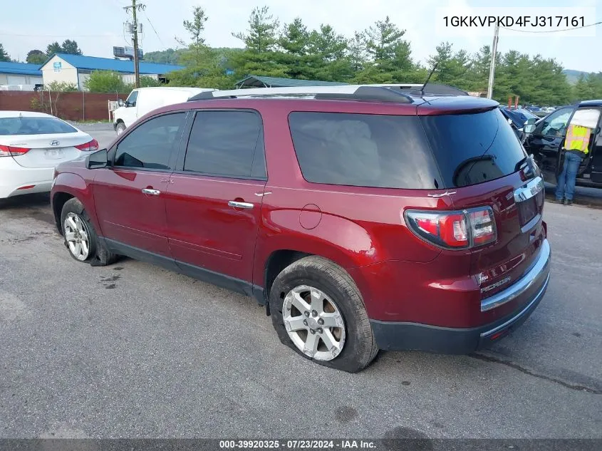 2015 GMC Acadia Sle-2 VIN: 1GKKVPKD4FJ317161 Lot: 39920325