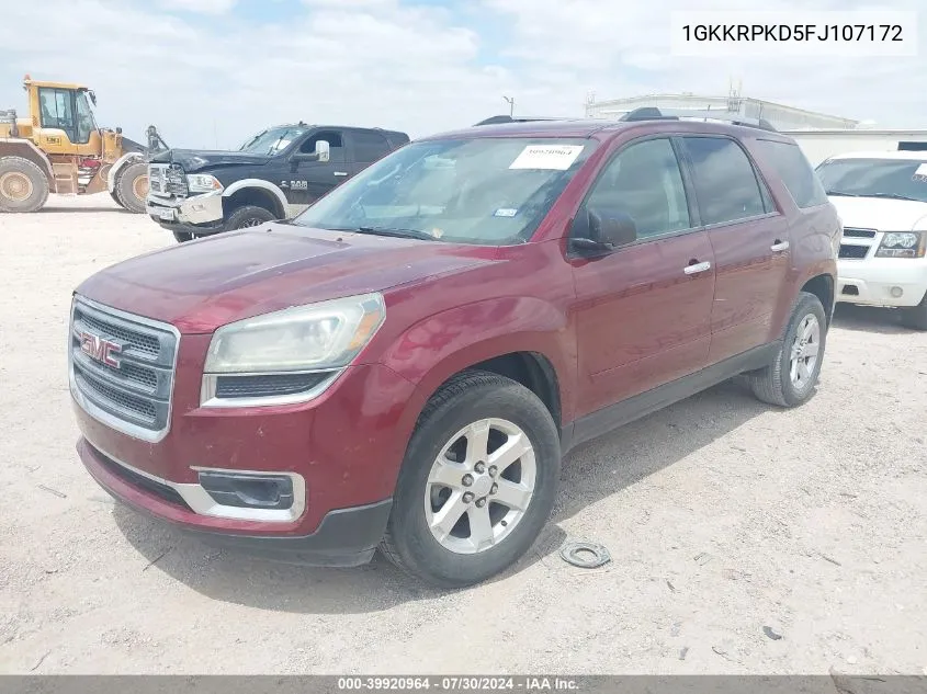 2015 GMC Acadia Sle-2 VIN: 1GKKRPKD5FJ107172 Lot: 39920964