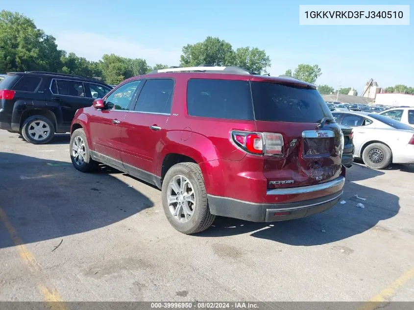 2015 GMC Acadia Slt-1 VIN: 1GKKVRKD3FJ340510 Lot: 39996950