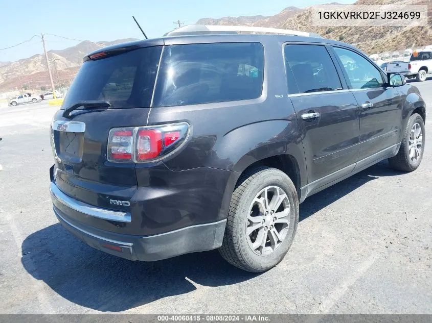 2015 GMC Acadia Slt-1 VIN: 1GKKVRKD2FJ324699 Lot: 40060415