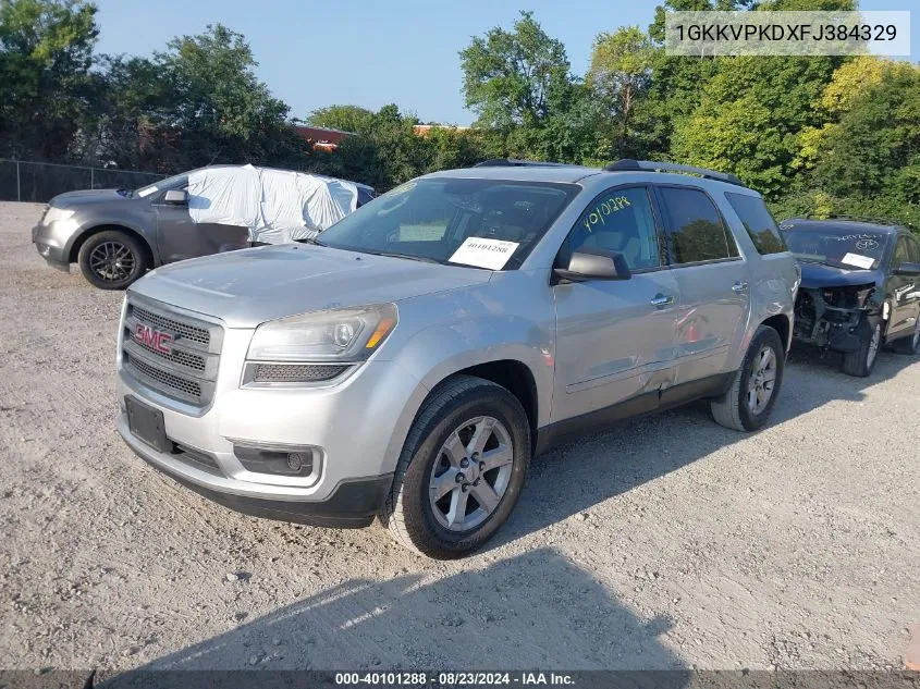 2015 GMC Acadia Sle-2 VIN: 1GKKVPKDXFJ384329 Lot: 40101288