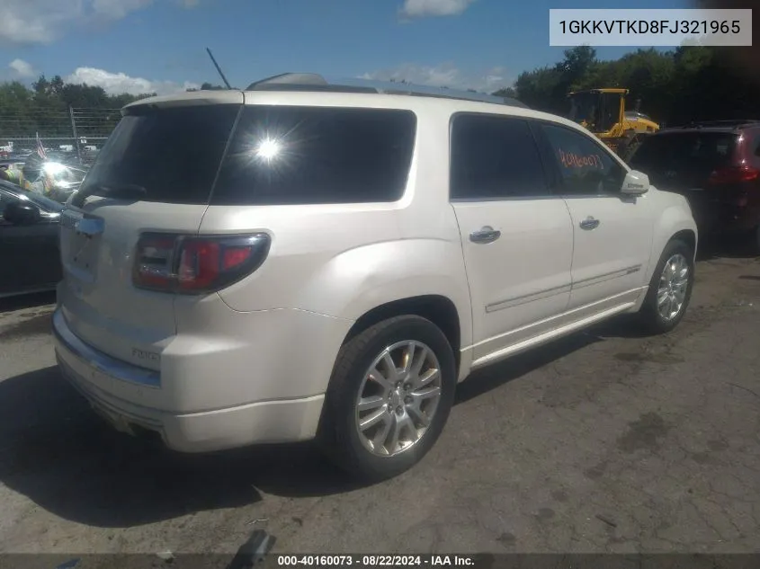 1GKKVTKD8FJ321965 2015 GMC Acadia Denali