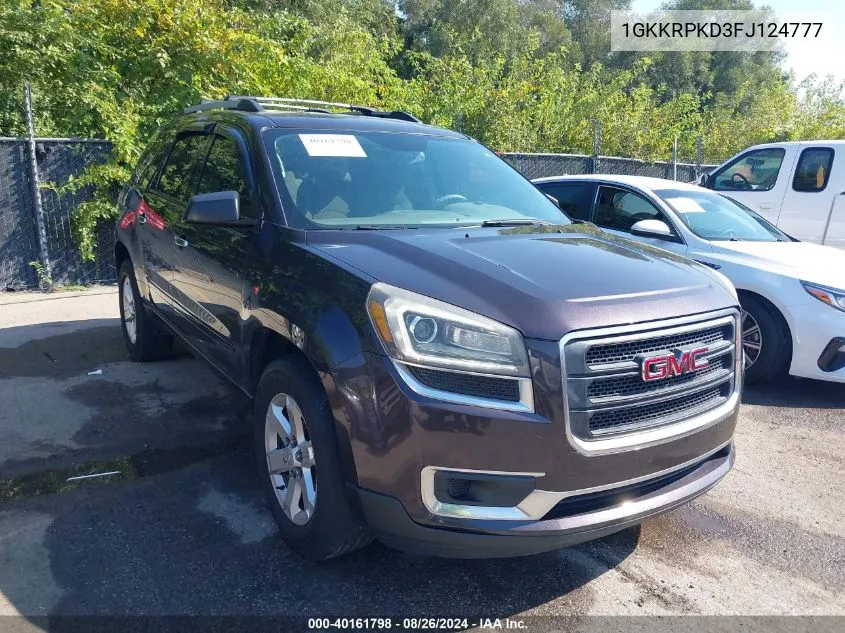 2015 GMC Acadia Sle-2 VIN: 1GKKRPKD3FJ124777 Lot: 40161798