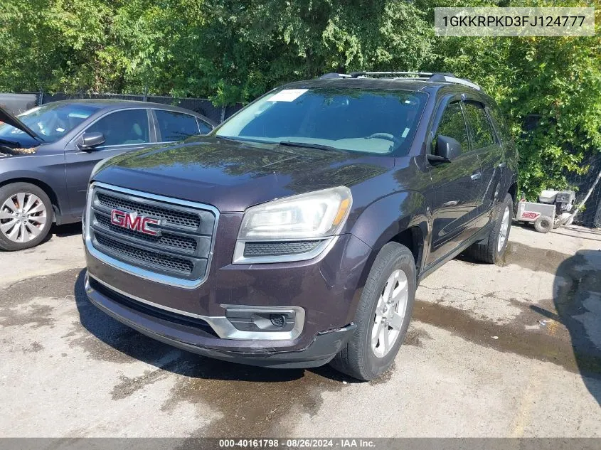 2015 GMC Acadia Sle-2 VIN: 1GKKRPKD3FJ124777 Lot: 40161798