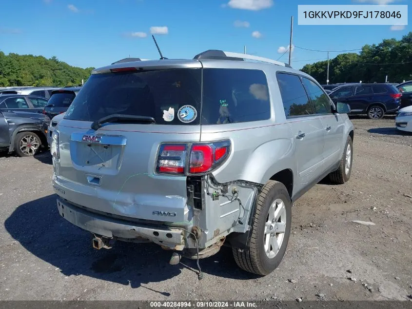 2015 GMC Acadia Sle VIN: 1GKKVPKD9FJ178046 Lot: 40284994