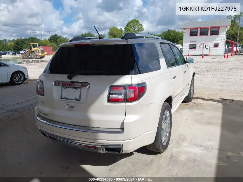 1GKKRTKD1FJ227978 2015 GMC Acadia Denali