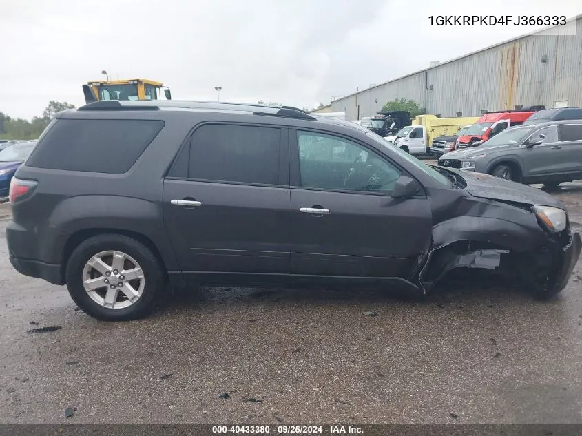 2015 GMC Acadia Sle-2 VIN: 1GKKRPKD4FJ366333 Lot: 40433380