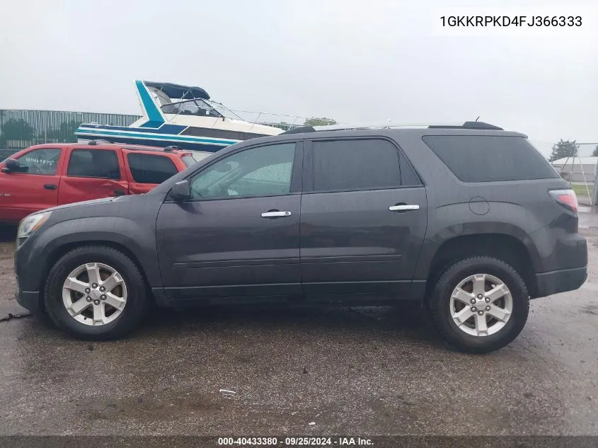 2015 GMC Acadia Sle-2 VIN: 1GKKRPKD4FJ366333 Lot: 40433380