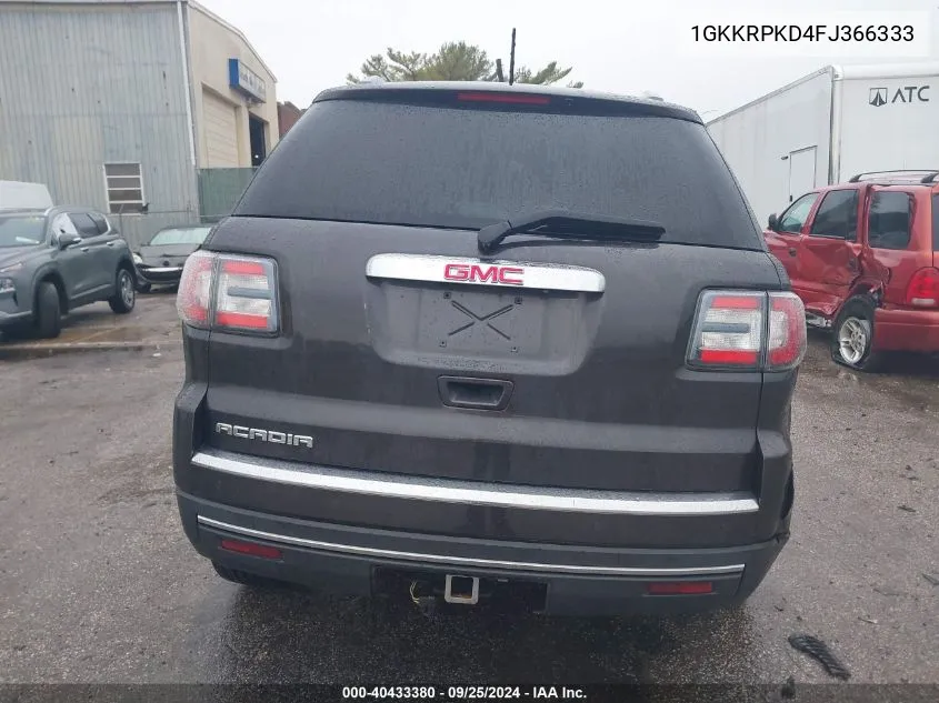 2015 GMC Acadia Sle-2 VIN: 1GKKRPKD4FJ366333 Lot: 40433380