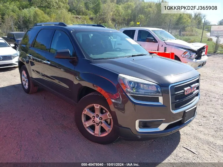 2015 GMC Acadia Sle-2 VIN: 1GKKRPKD2FJ365908 Lot: 40478040