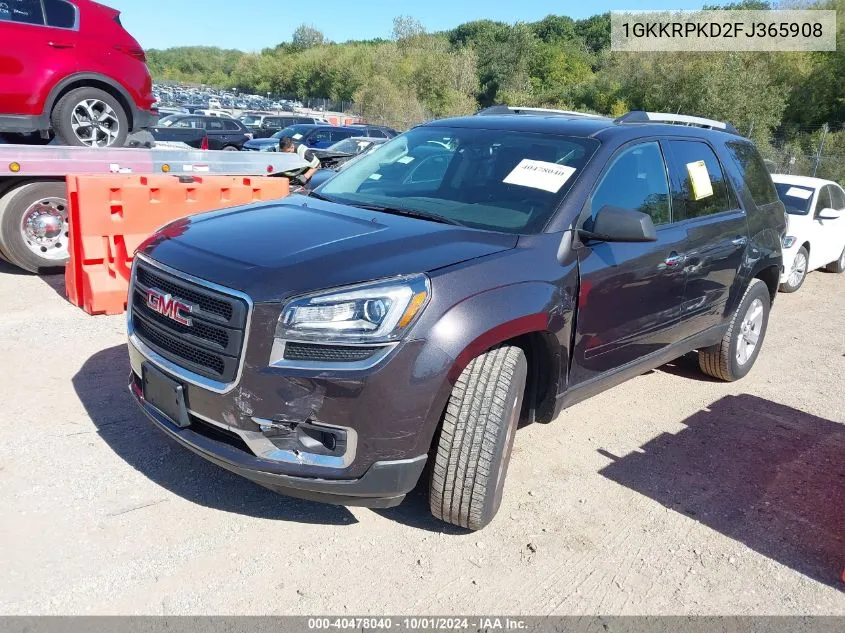 2015 GMC Acadia Sle-2 VIN: 1GKKRPKD2FJ365908 Lot: 40478040