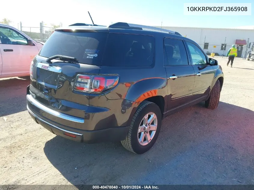 2015 GMC Acadia Sle-2 VIN: 1GKKRPKD2FJ365908 Lot: 40478040