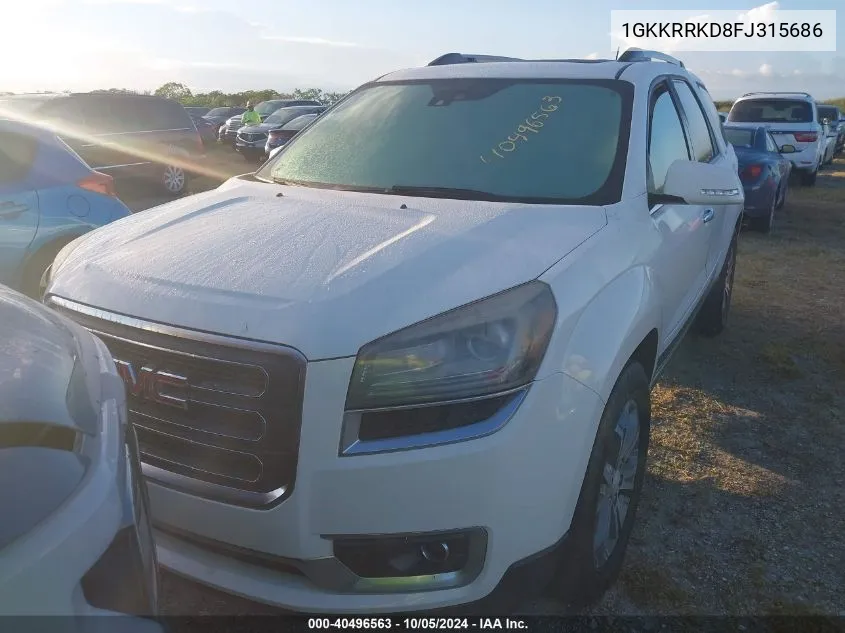 2015 GMC Acadia Slt-1 VIN: 1GKKRRKD8FJ315686 Lot: 40496563