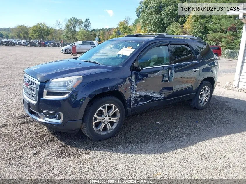 2015 GMC Acadia Slt1 Fwd Slt-1 VIN: 1GKKRRKD2FJ310435 Lot: 40504600