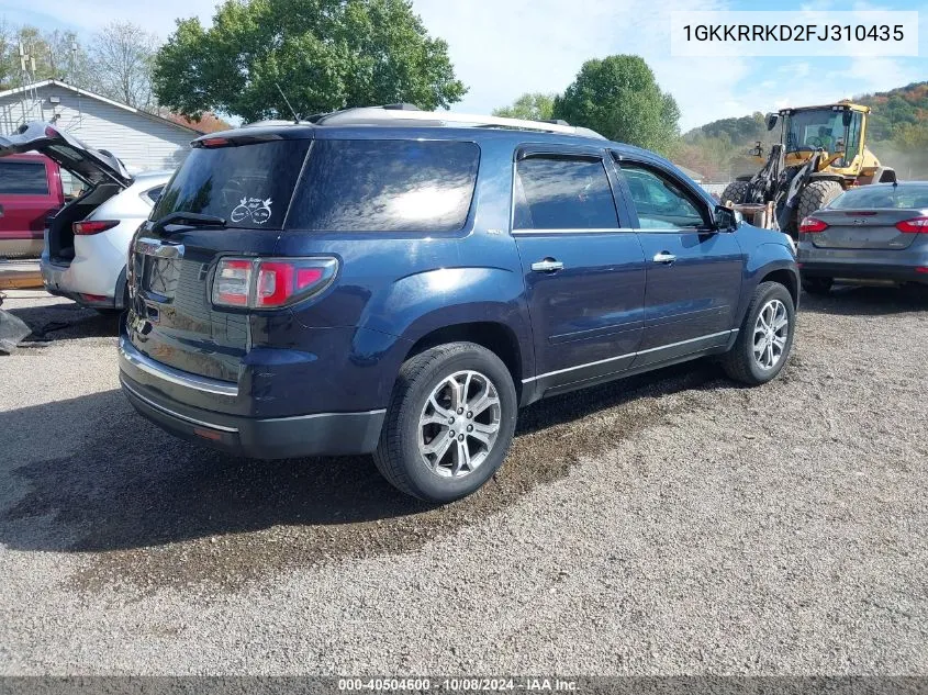 2015 GMC Acadia Slt1 Fwd Slt-1 VIN: 1GKKRRKD2FJ310435 Lot: 40504600