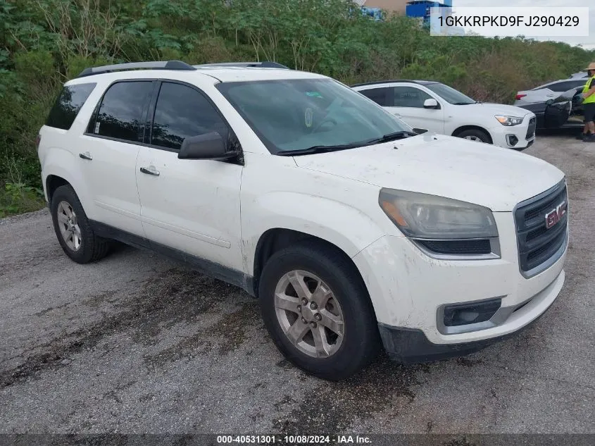 2015 GMC Acadia Sle-2 VIN: 1GKKRPKD9FJ290429 Lot: 40531301