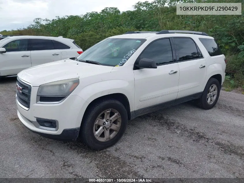 2015 GMC Acadia Sle-2 VIN: 1GKKRPKD9FJ290429 Lot: 40531301