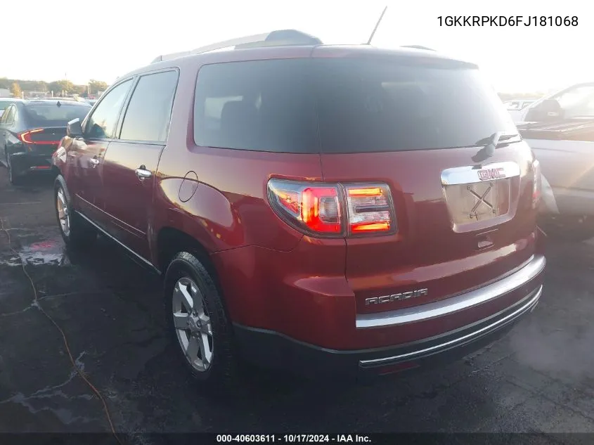 1GKKRPKD6FJ181068 2015 GMC Acadia Sle-2