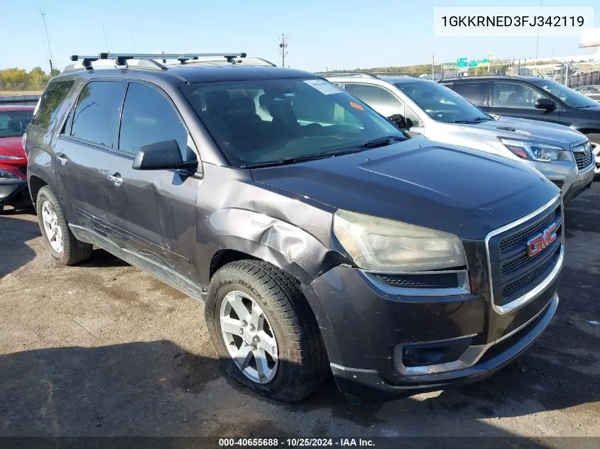 2015 GMC Acadia Sle-1 VIN: 1GKKRNED3FJ342119 Lot: 40655688