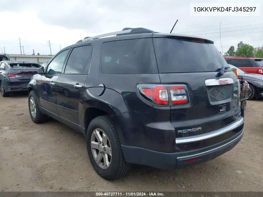 2015 GMC Acadia Sle-2 VIN: 1GKKVPKD4FJ345297 Lot: 40727711