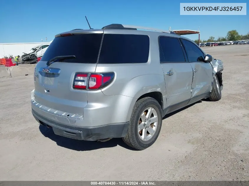 2015 GMC Acadia Sle-2 VIN: 1GKKVPKD4FJ326457 Lot: 40784430