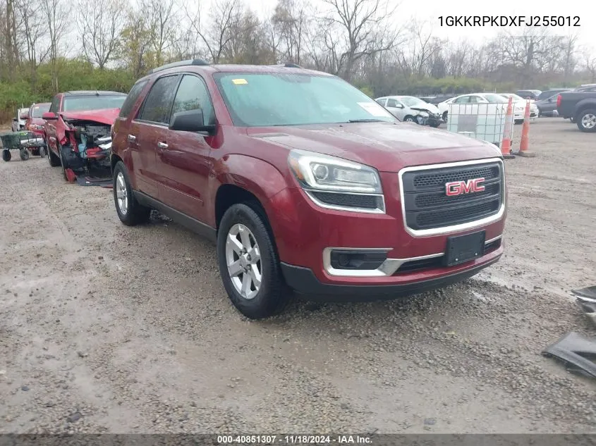 2015 GMC Acadia Sle-2 VIN: 1GKKRPKDXFJ255012 Lot: 40851307