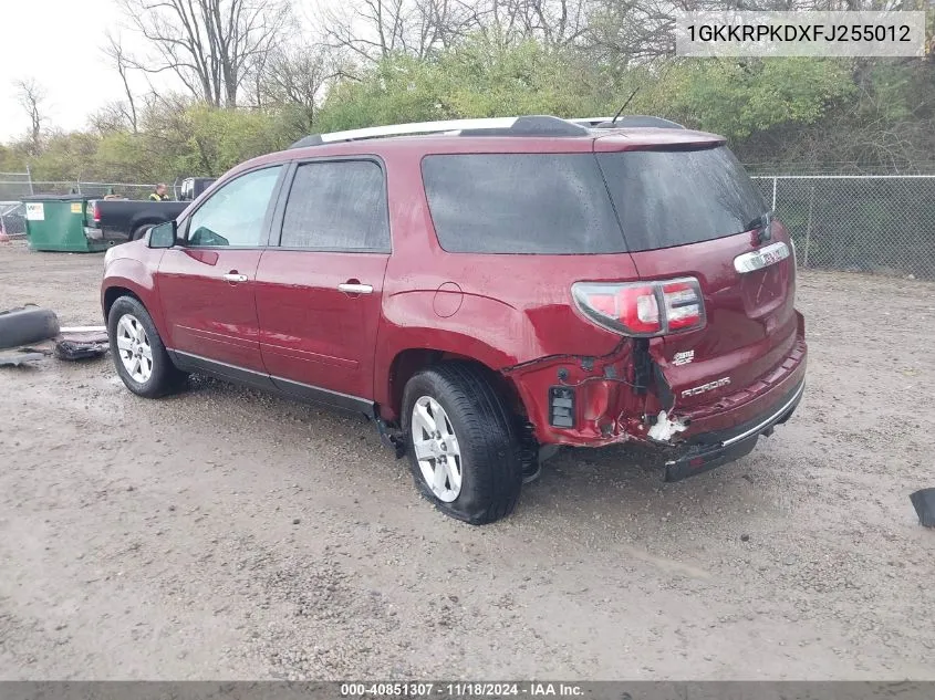 2015 GMC Acadia Sle-2 VIN: 1GKKRPKDXFJ255012 Lot: 40851307