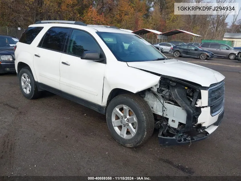 2015 GMC Acadia Sle-2 VIN: 1GKKRPKD9FJ294934 Lot: 40859358