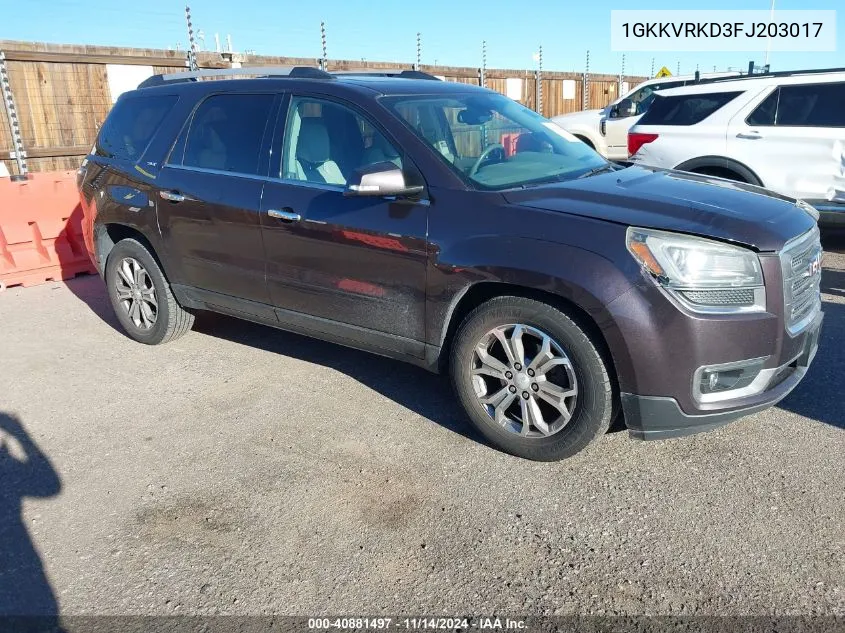 2015 GMC Acadia Slt-1 VIN: 1GKKVRKD3FJ203017 Lot: 40881497