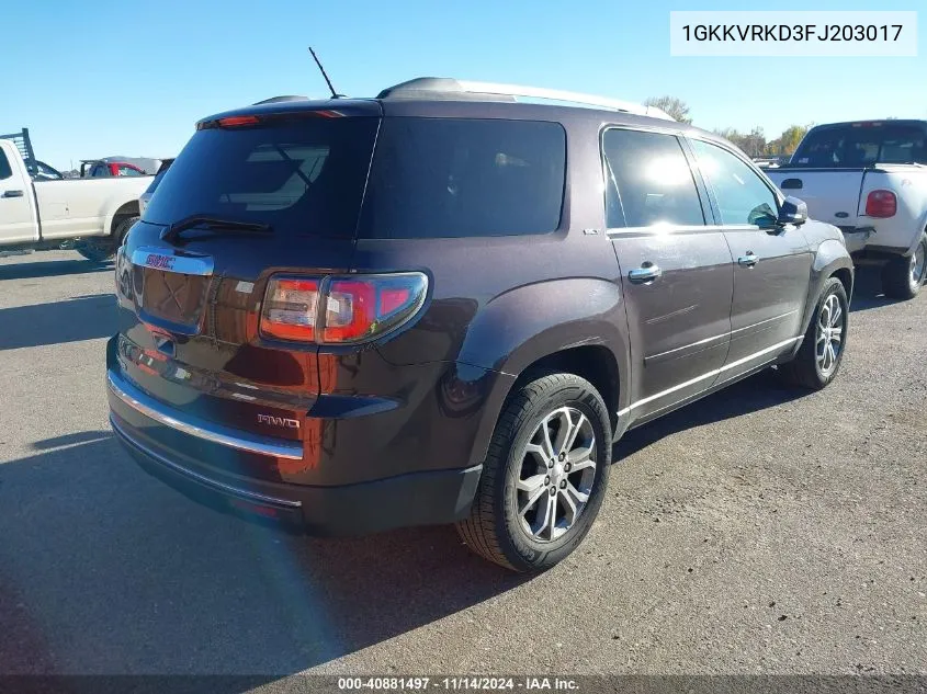 2015 GMC Acadia Slt-1 VIN: 1GKKVRKD3FJ203017 Lot: 40881497