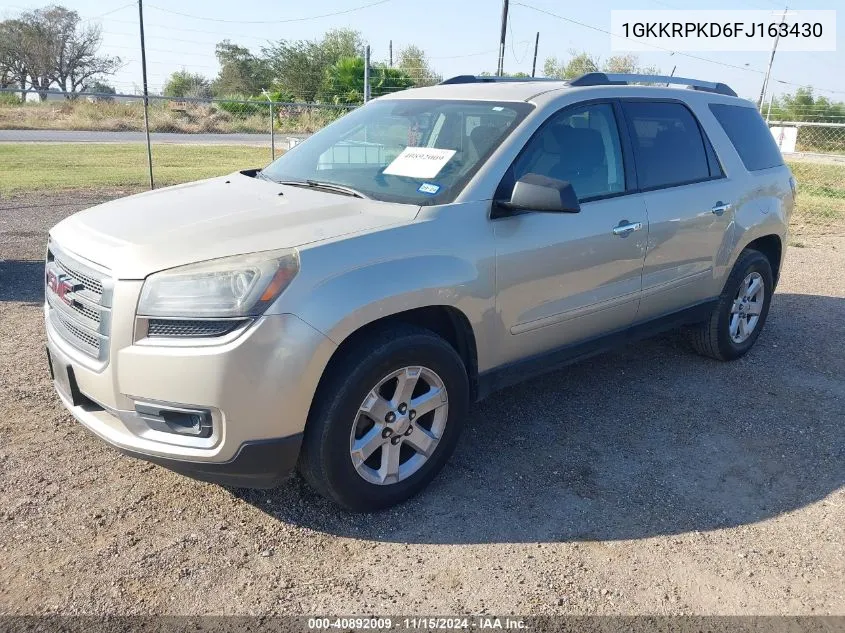 2015 GMC Acadia Sle-2 VIN: 1GKKRPKD6FJ163430 Lot: 40892009